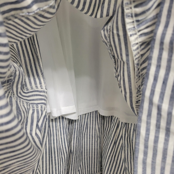 Anthropologie By The River Elegant Striped Midi Ruffle Dress - Picture 6 of 12